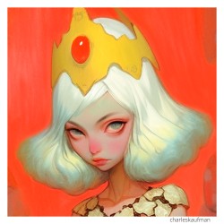 "The Red Mushroom Princess". Giclée-Druck auf Leinwand