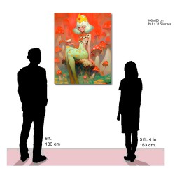 "The Red Mushroom Princess". Giclée-Druck auf Leinwand