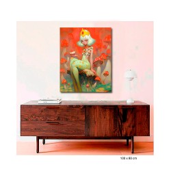 "The Red Mushroom Princess". Giclée-Druck auf Leinwand