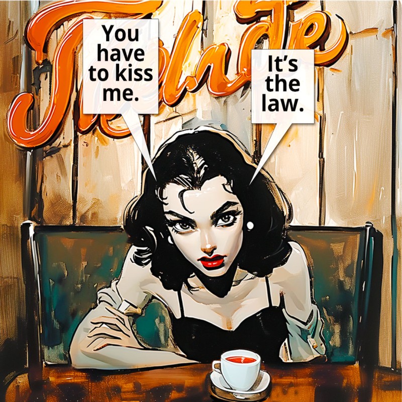 "You Have to Kiss Me." 3D Art Graphic