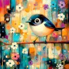 "A Bird and Flowers" 3D Art Graphic