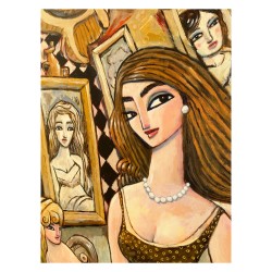 "Woman in an Art Gallery" Giclée-Druck auf Leinwand