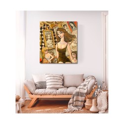 "Woman in an Art Gallery" Giclée-Druck auf Leinwand