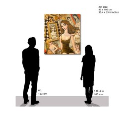 "Woman in an Art Gallery" Giclée-Druck auf Leinwand