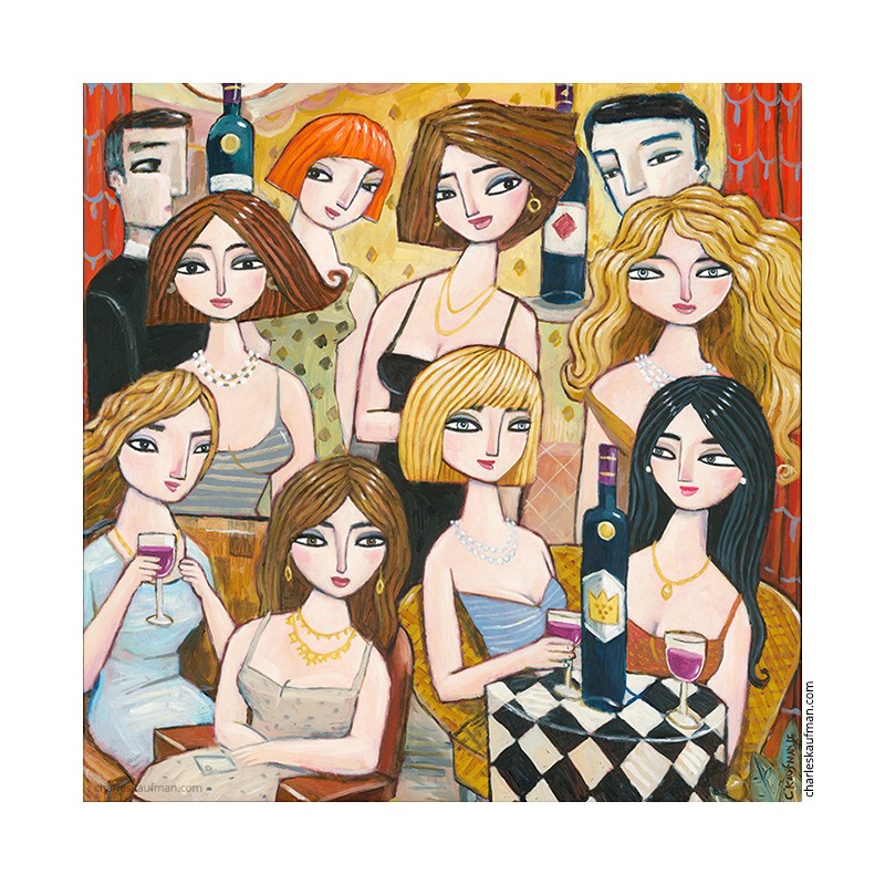 "Wine and Women" Giclée Print on Canvas