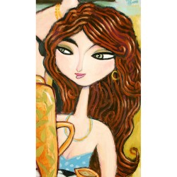 "Six in a Room, Two for Coffee" Giclée Print on Canvas