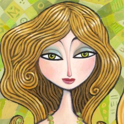 "Blonde and Green" Giclée Print on Canvas