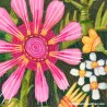 "Exotic Pink and Yellow Flowers" Giclée Print on Canvas