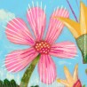 "Exotic Pink and Yellow Flowers" Giclée Print on Canvas