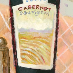 "Wine and Glasses on a Table" Giclée-Druck auf Leinwand