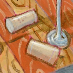 "Wine and Glasses on a Table" Giclée-Druck auf Leinwand