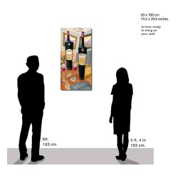 "Wine and Glasses on a Table" Giclée-Druck auf Leinwand