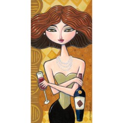 "Glass and a Bottle of Wine" Giclée-Druck auf Leinwand