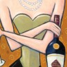 "Glass and a Bottle of Wine" Giclée-Druck auf Leinwand