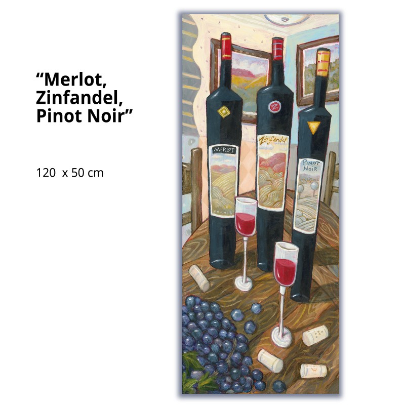 "Merlot, Zinfandel, Pinot Noir" Giclée-Druck auf Leinwand