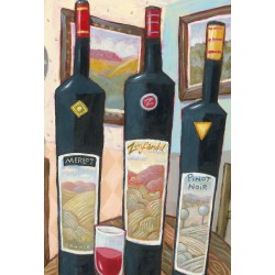 "Merlot, Zinfandel, Pinot Noir" Giclée-Druck auf Leinwand