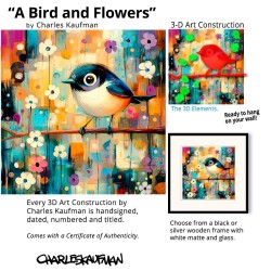"A Bird and Flowers" 3D Art Graphic