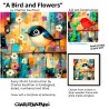 "A Bird and Flowers" 3D Art Graphic