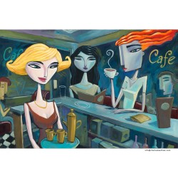 "An Evening in the Cafe" 3D Art Graphic