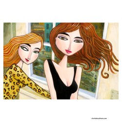 "Two Women in a Hotel" 3D Art Graphic
