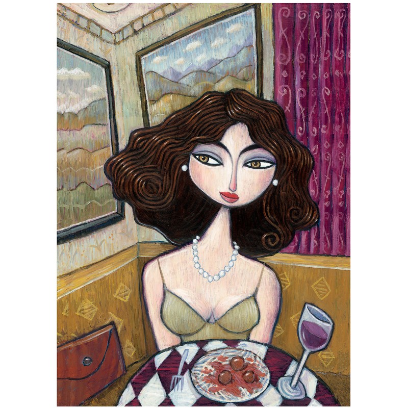 "Dinner For One". Giclée Print on Canvas.