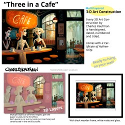 "Three Women in a Cafe" 3D Grafik.