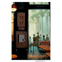 "Three Women in a Cafe" 3D Grafik.