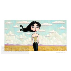 "Woman in a Field" 3D Art Graphic
