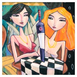 "Women and Wine" 3D Art Graphic