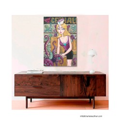 "Rent a Cephalopod". Giclée Print on Canvas.