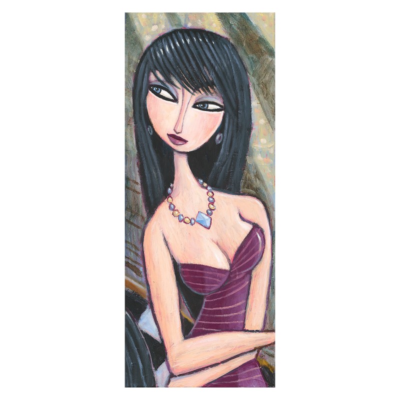 "Women in a Purple Dress" Giclée-Druck auf Leinwand