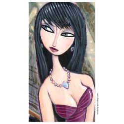 "Women in a Purple Dress" Giclée-Druck auf Leinwand