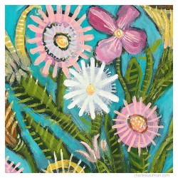 "Two Bouquets of Flowers". Giclée Print on Canvas.