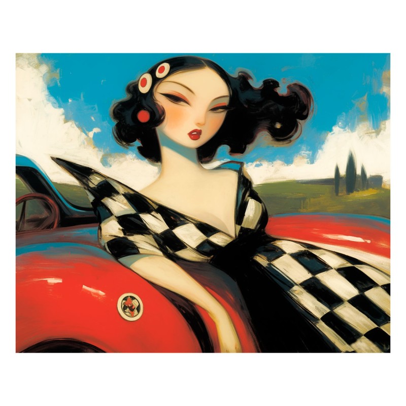 "Enjoying the View". Giclée-Druck auf Leinwand