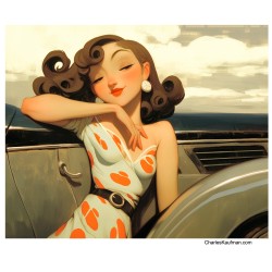 "Enjoying the View - 2". Giclee print on Canvas.