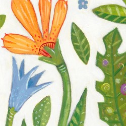 "Woman with Flowers". Giclée-Druck auf Leinwand