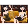"Two Women Sitting on a Couch" Giclée-Druck auf Leinwand