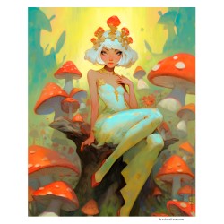Giclée-Druck FineArt Papier "The Red Mushroom Fairy Princess"
