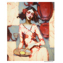 Giclée Print on Fine Art Paper: "Woman Sitting at a Table"